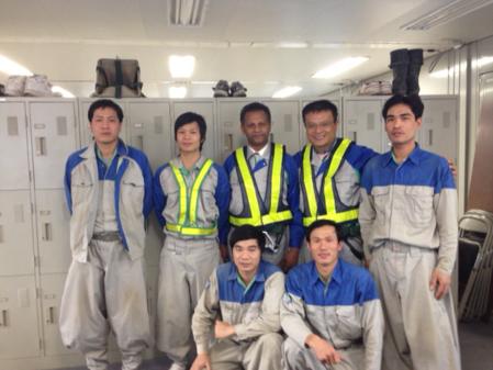 Nibelc trainees at construction sites in Tokyo